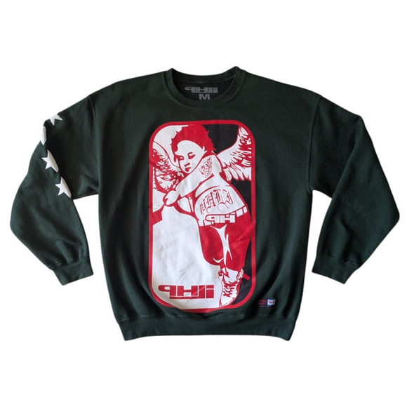 PHLI Worldwide Chicago Kids by Dave Jeff Dark Green Sweatshirt XS M Cherub - Picture 1 of 7